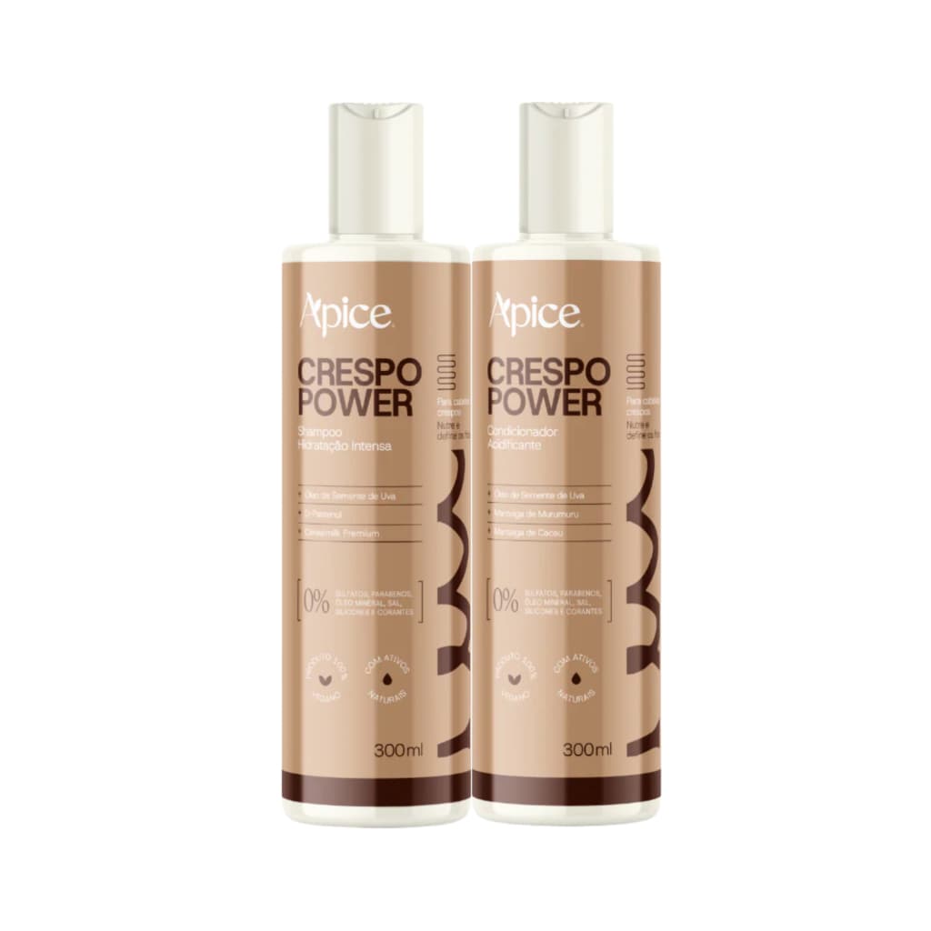 Kit Apice Shampoo Condicionador Crespo Power Hidratante 300ml