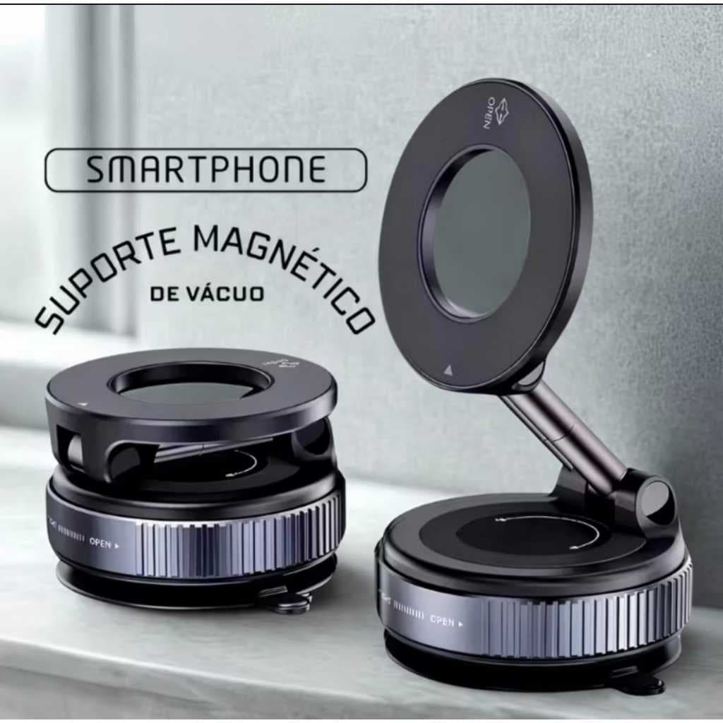 Suporte Magnético Forte Para Telefone Carro Design Dobrável 360 ° A Vácuo Ajustável