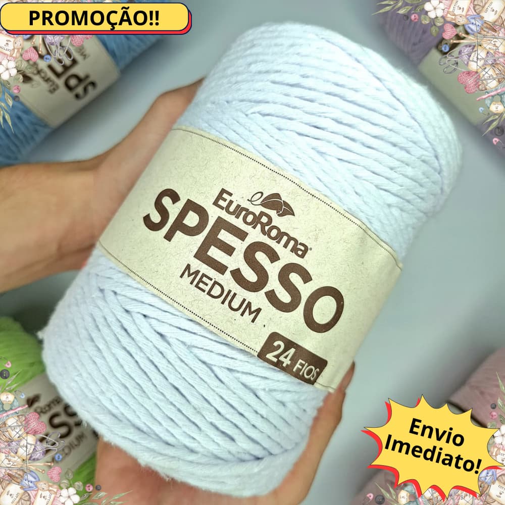 Barbante Spesso Euroroma 24 Fios 254m 1kg grosso para Crochê Tricô e Macramê