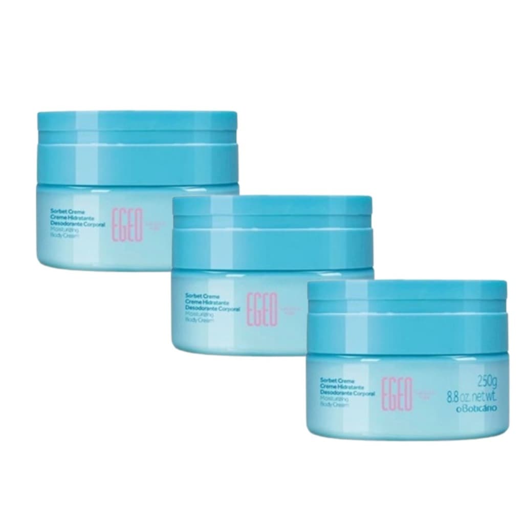 Kit com 3 Hidratantes Corporais - Egeo Vanilla Vibe 200g Cada Creme Corporal