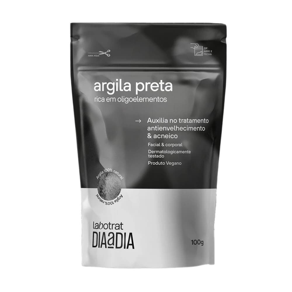 Argila Preta Pó Anti-idade Facial Corporal Labotrat Dia a Dia 100g Skincare