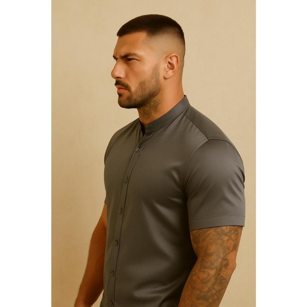camisa social masculina acetinada slim