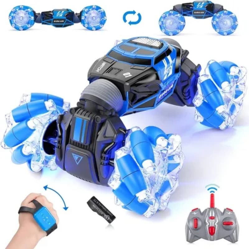 Carrinho AcrobáTico Controle Remoto Moka RelóGio Crab 360º Gestos Led Bateria RecarregáVel Brinquedo De Por Gesto Para