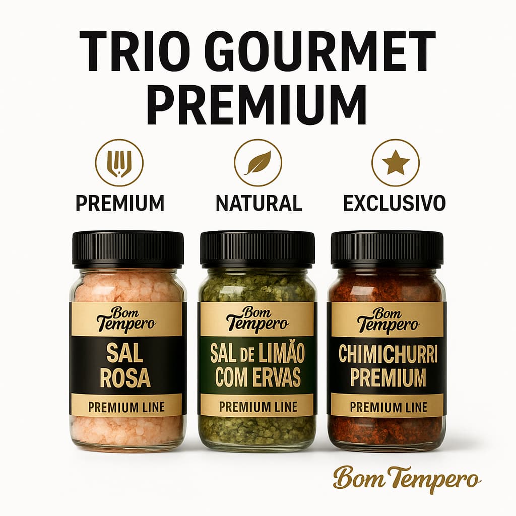 Trio de Lemon Pepper Premium – Tradicional, Defumado e Limão Cravo | Temperos Naturais Bom Tempero .