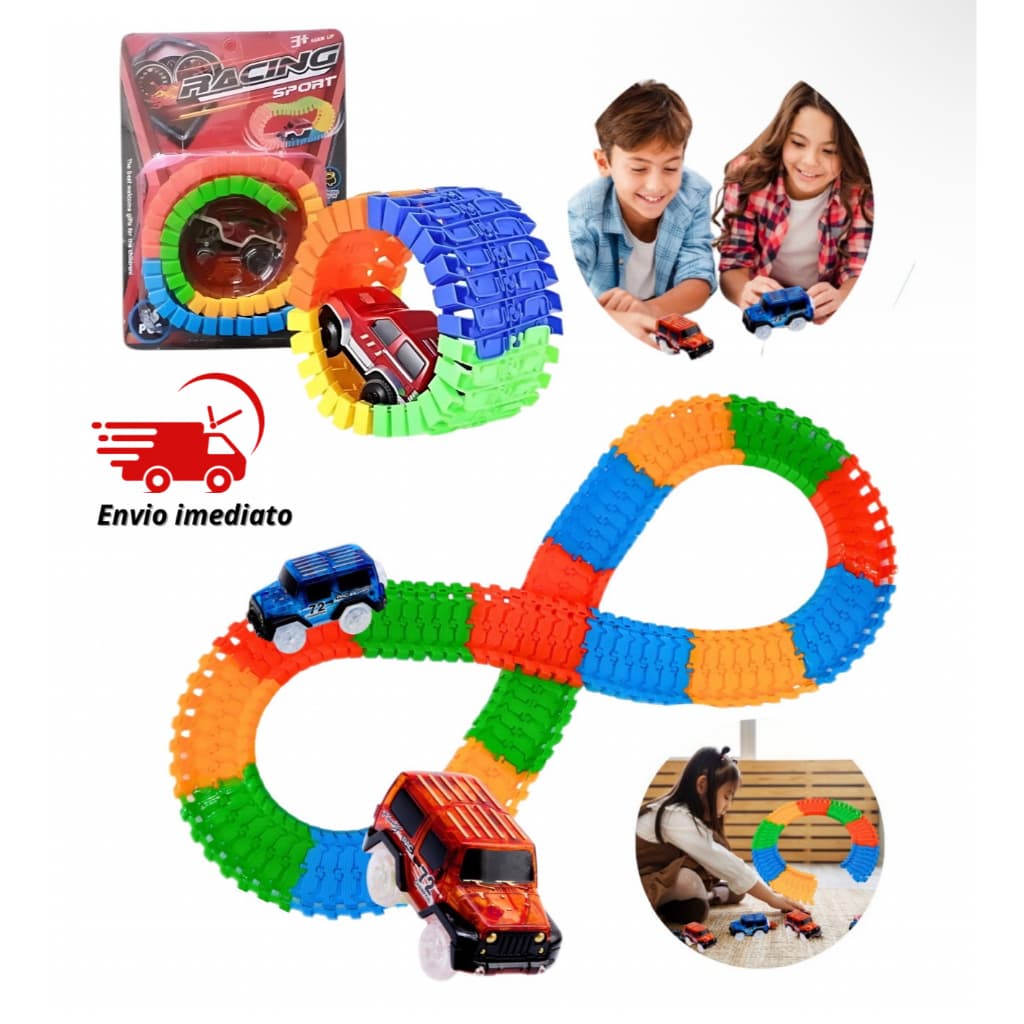 Brinquedo Pista Trilha Maluca Mágica Infantil Brinquedo Colorido Loop Carrinho Com Luz