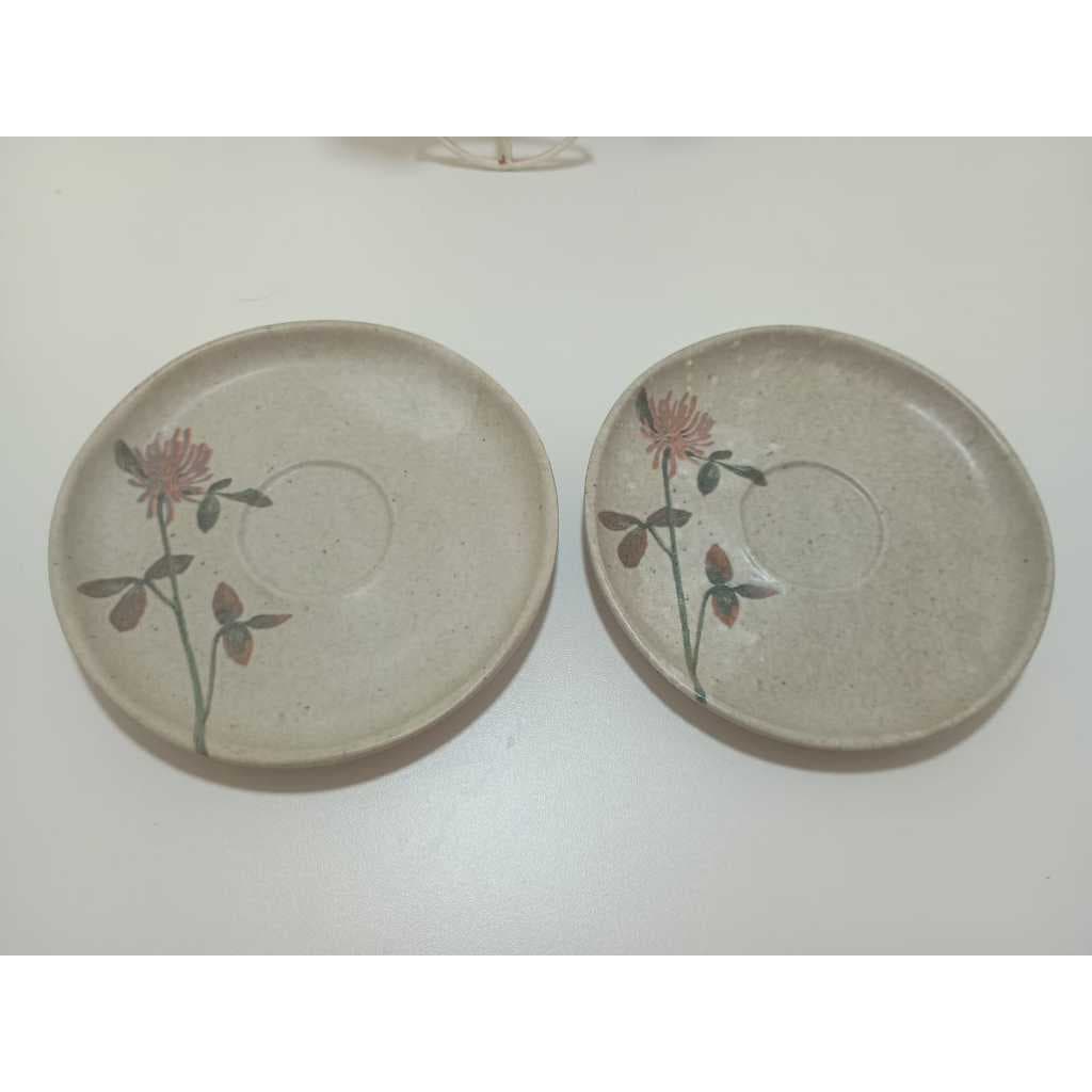 kit 2 Pires de Café 3ª linha Com Avarias e Defeitos Porto Brasil 13cm  Campestre Cerâmica Louças Orgânico Xícara chá