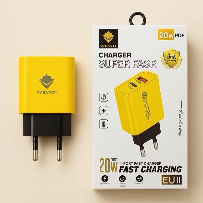 Carregador Rápido Turbo 20W USB – Primeira Linha wewo