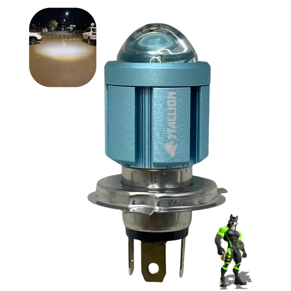 Lâmpadas Led Moto H4 Ba20d 6500k Olho De Peixe Potente