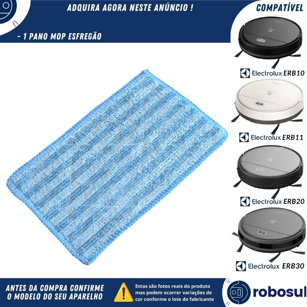 Pano Mop Robô Aspirador Electrolux HOME-E SPEED ERB10 ERB11 HOME-E CONTROL ERB20 HOME-E POWER ERB30