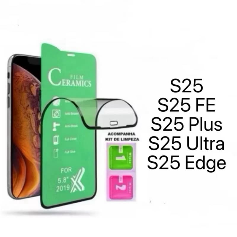 Película Cerâmica 9D 3D Samsung Gel Hidrogel Flexíve Para Samsung Galaxy S25 FE Plus Ultra