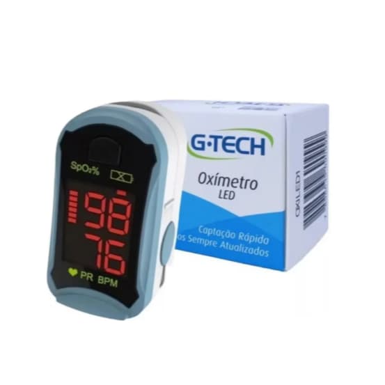 Oxímetro Digital Para Dedo G-tech Led Medidor De Saturacão Branco/azul
