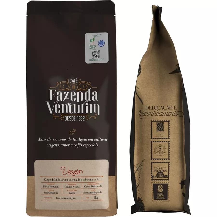 Café Especial em Grãos, 1Kg, Café Fazenda Venturim, Torra Fresca, Direto da Fazenda - Chocolate, Caramelo e Avelã