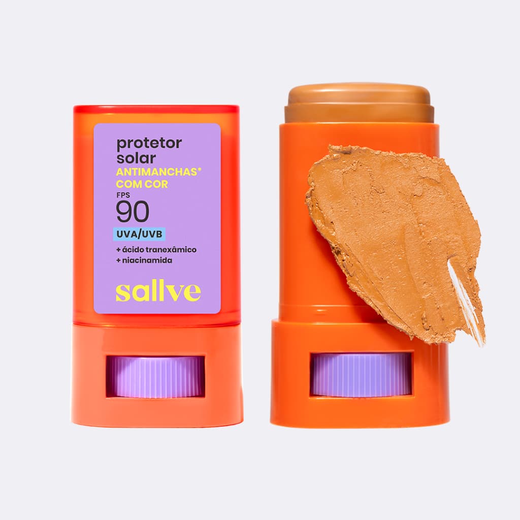 Sallve Protetor Solar Bastão Antimanchas FPS90 com cor 6 15g