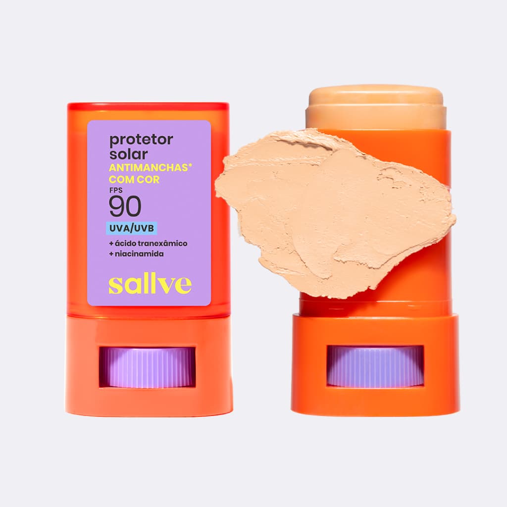 Sallve Protetor Solar Bastão Antimanchas FPS90 com cor 3 15g