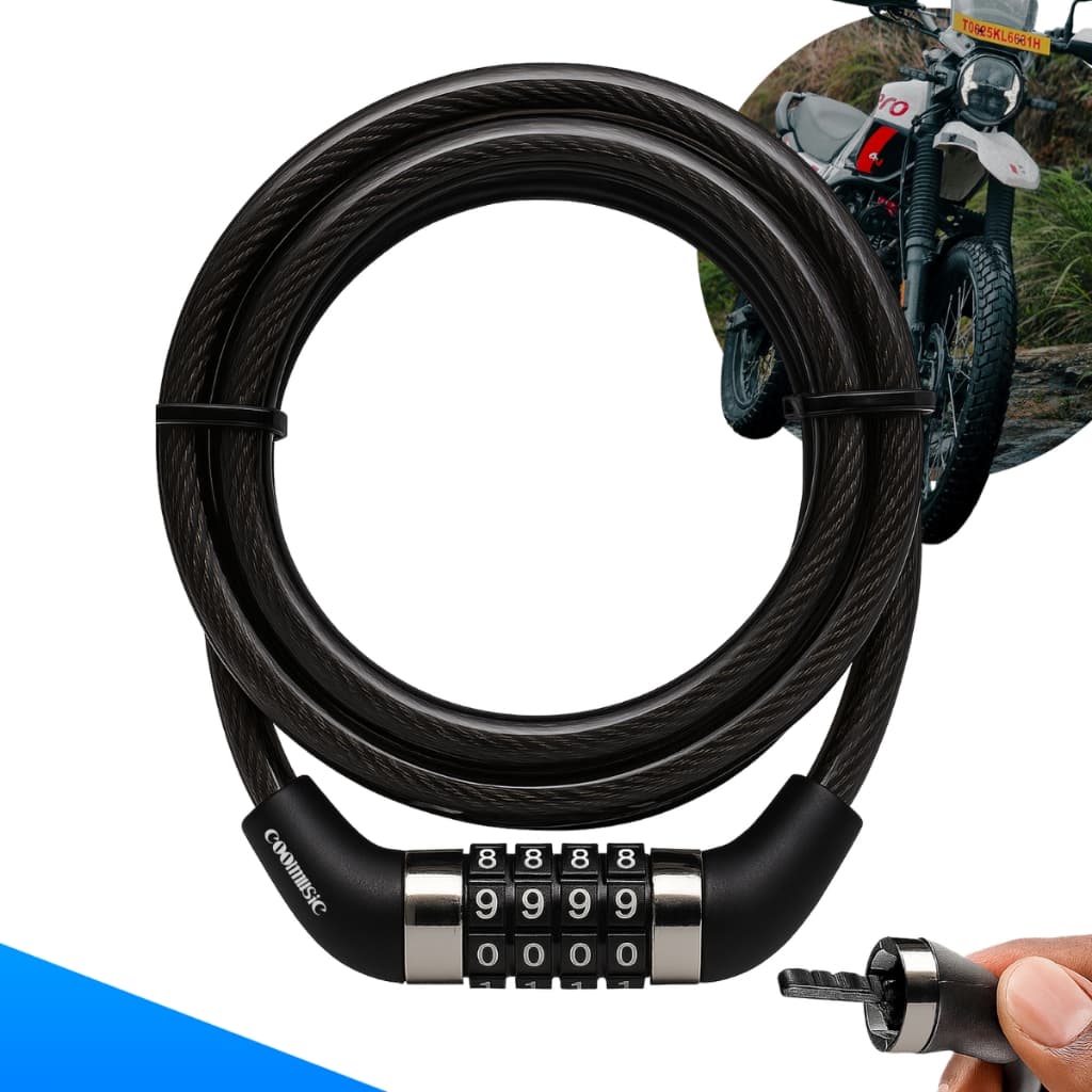Cadeado Trava para Moto e Bicicleta Corrente Grosso Longo  Segurança reforçada Motos e Bike