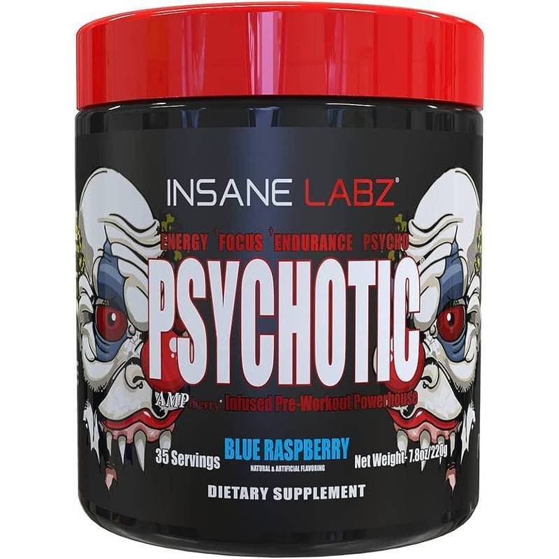 Psychotic Red Pré-Treino 220g 35 Porções Por Recipiente Sabor Framboesa Azul - Insane Labz