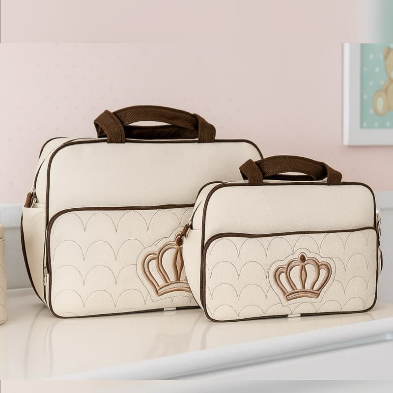 Kit Bolsa Grande Saída Maternidade Mala Espaçosa Para Passeio Bebê Recém Nascido