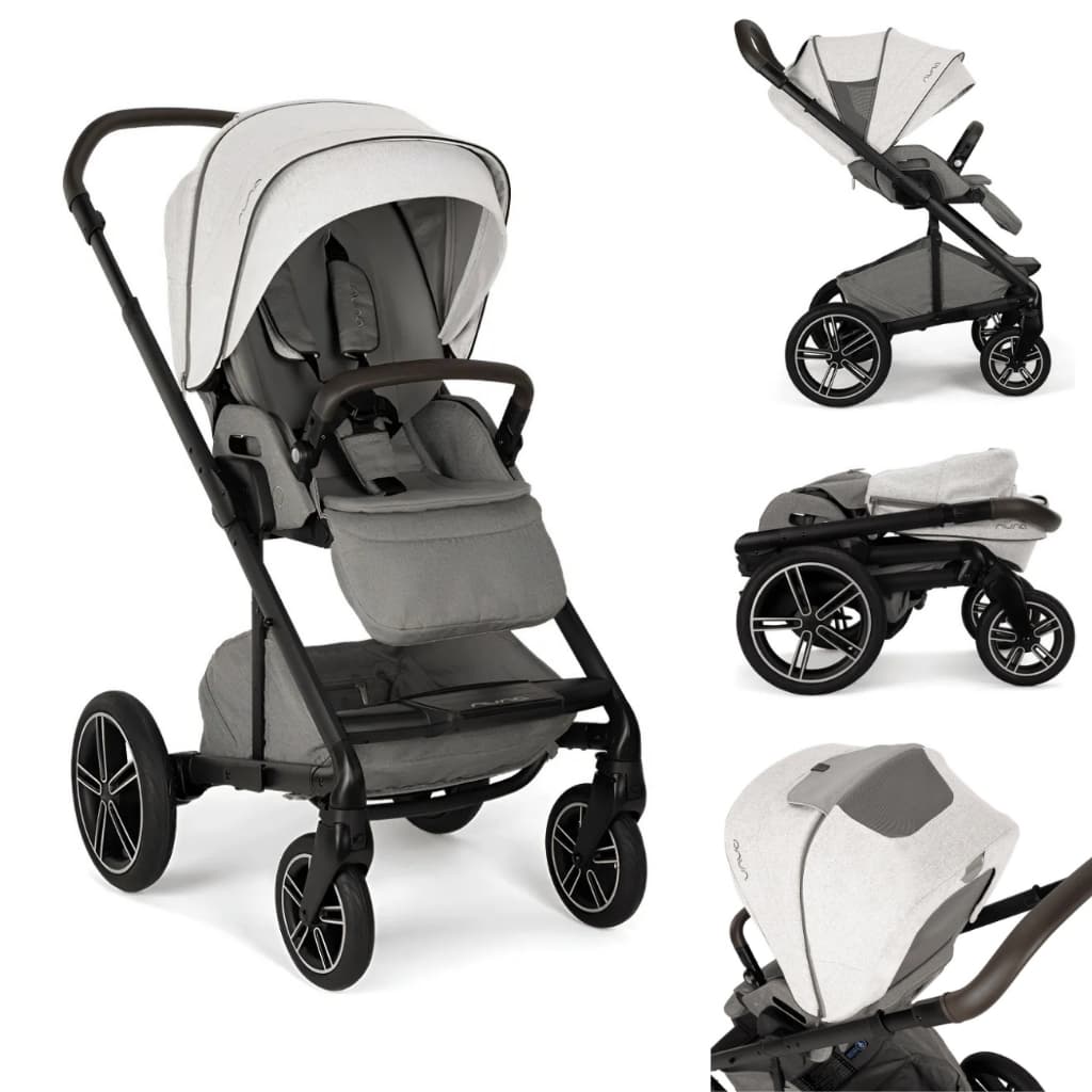 CARRINHO MIXX NEXT PRETO CAVIAR E CINZA MINERAL COM FIVELA MAGNÉTICA NUNA
