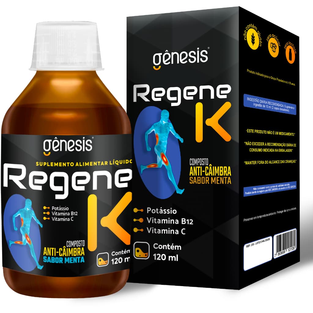 Regene K Suplemento Alimentar 120ml Potássio Vitamina B12 Vitamina C