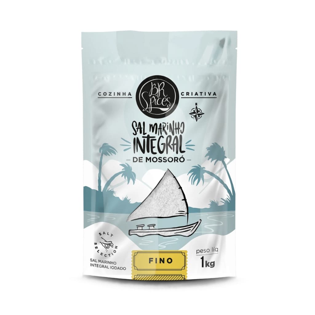 Sal Marinho BR Spices Integral De Mossoró Fino Pouch 1KG