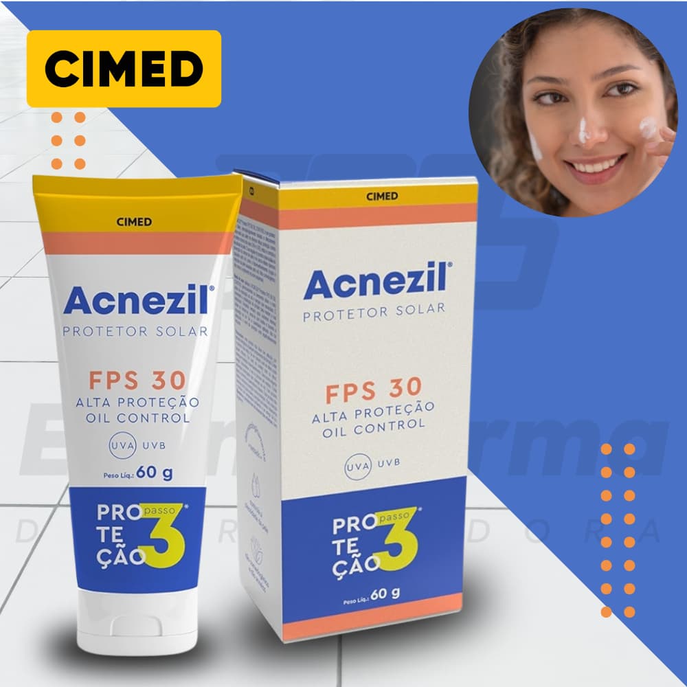 Kit Protetor Solar 30FPS Alta Proteção Acnezil Cimed 60g
