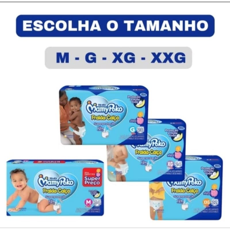 Fraldas calça descartáveis mamypoko superproteção