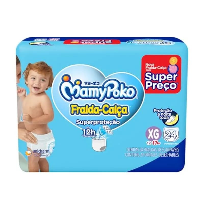 Fralda Calça MamyPoko Super Proteção Tamanho XG - 24 Unidades