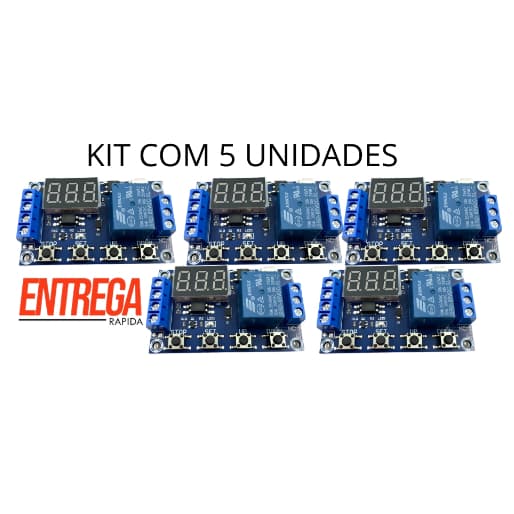 Kit/5 Unidades Relé Temporizador Digital Ajustável Timer P/ Chocadeira