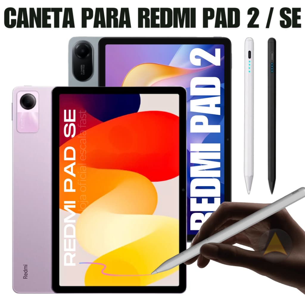Caneta Touchscreen Pencil para Tablet Xiaomi Redmi Pad 2 / Redmi Pad SE e outros modelos Android Compatíveis