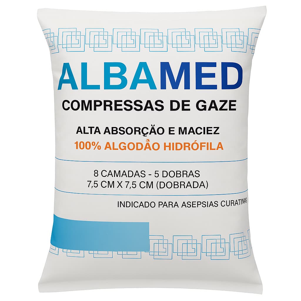 kit 3 pacotes Compressa Gaze Curativo 09, 11 e 13 Fios 140 gramas por pacote 100% algodão