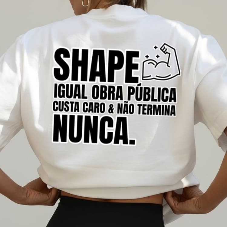Camiseta Camisa Oversized 100%Algodão  Feminina Gym Treino Academia Fitness Musculação Maromba Frase