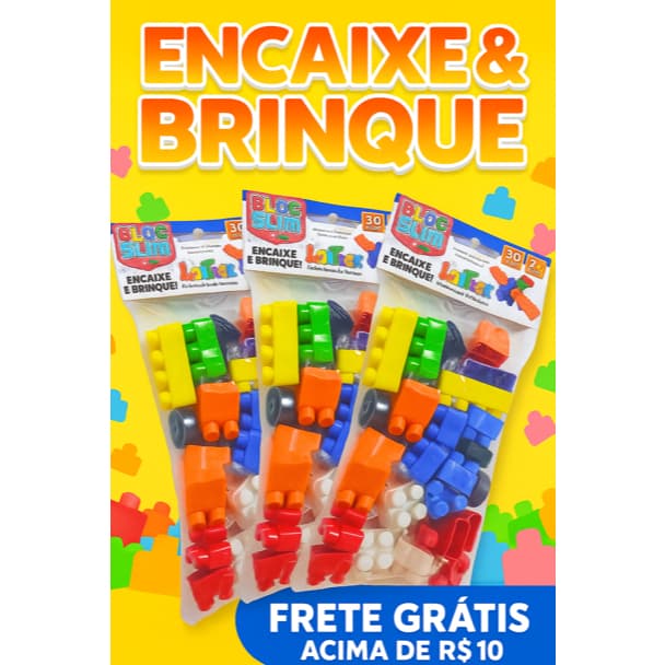 Bloco De Montar 30 Peças Rodinha Brinquedo Didático Educativo blocos de montar, brinquedo educativo, blocos infantil