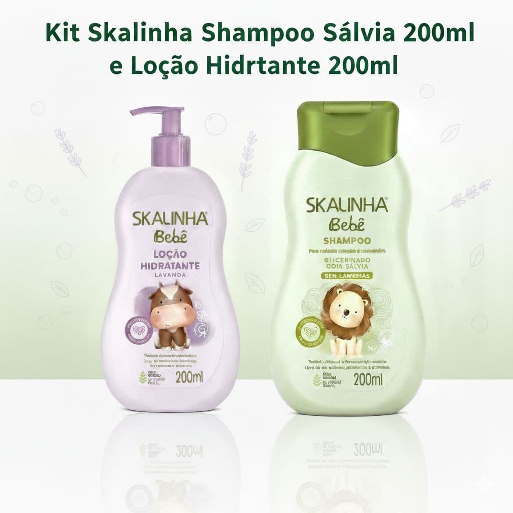 Kit Shampoo Sálvia e Loção Hidratante Skalinha 200ml cada