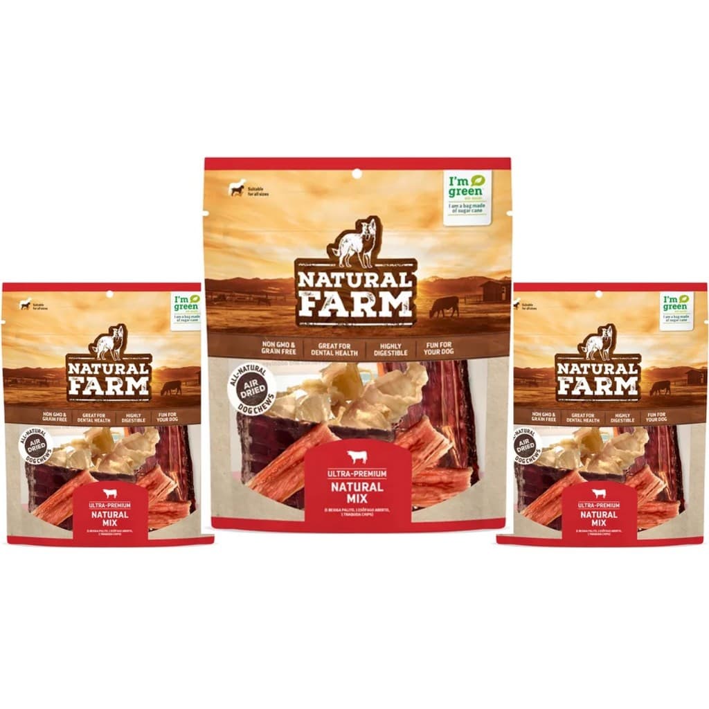 Kit com 3 - Petisco Natural Desidratado para Cães - Mix de Snacks Saudáveis Naturalfarm