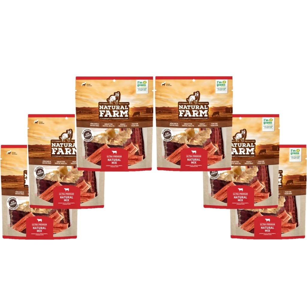 Kit com 6 - Petisco Natural Desidratado para Cães - Mix de Snacks Saudáveis Naturalfarm