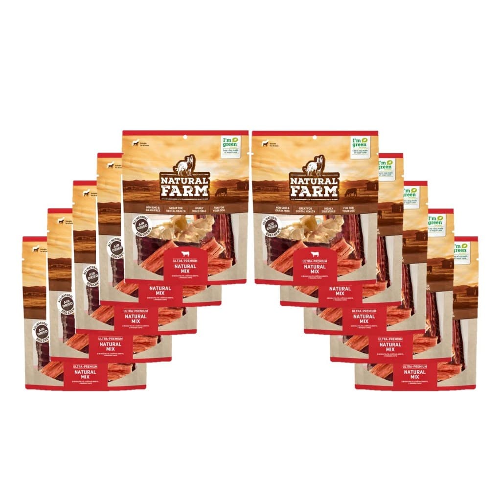 Kit com 10 - Petisco Natural Desidratado para Cães - Mix de Snacks Saudáveis Naturalfarm