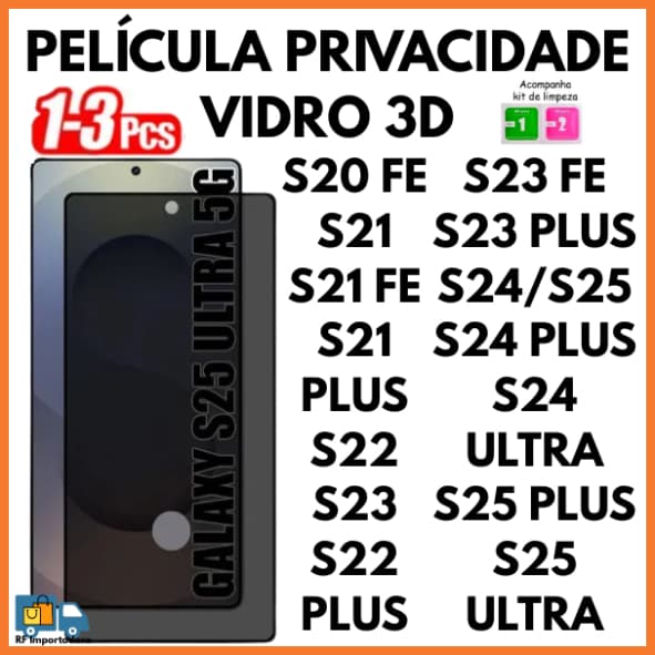 Película De Privacidade 3D Vidro Anti Spy Para Samsung S20 S21 S22 S23 S24 S25 FE PLUS ULTRA