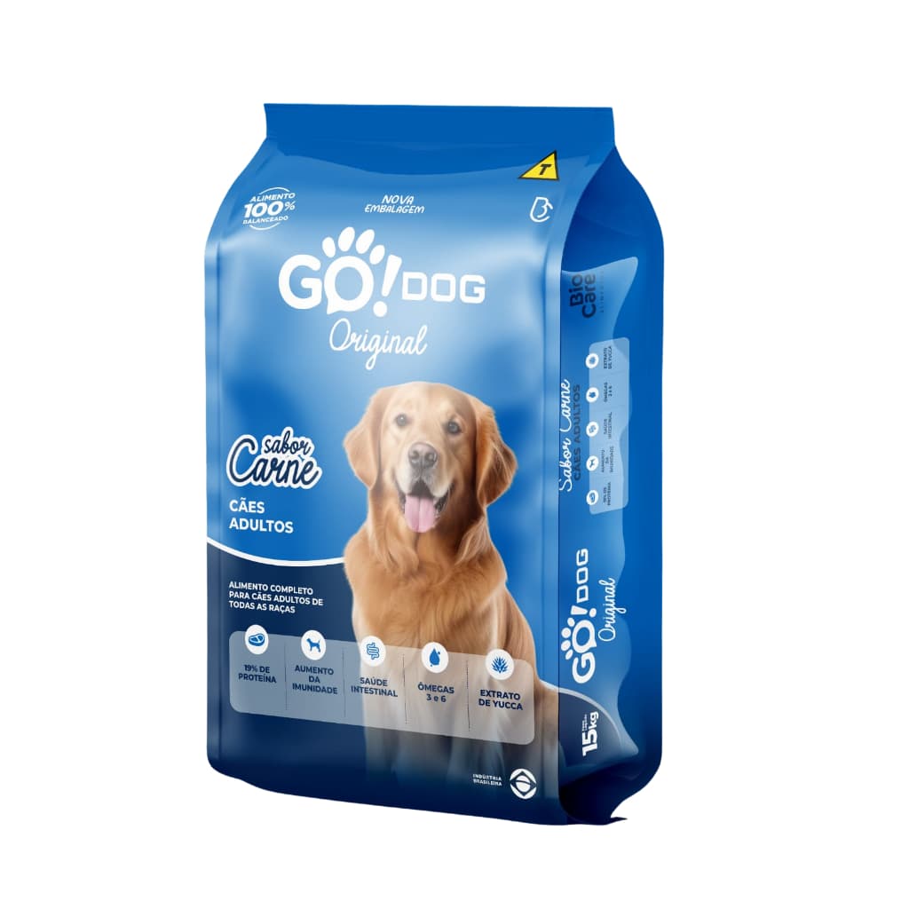 Ração Biocare Go Dog Original 7kg Sabor Carne