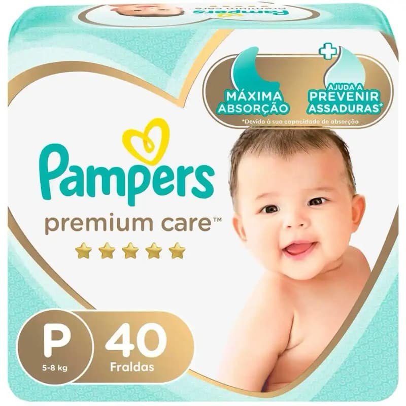 Fralda Pampers Premium Care P 40 unidades