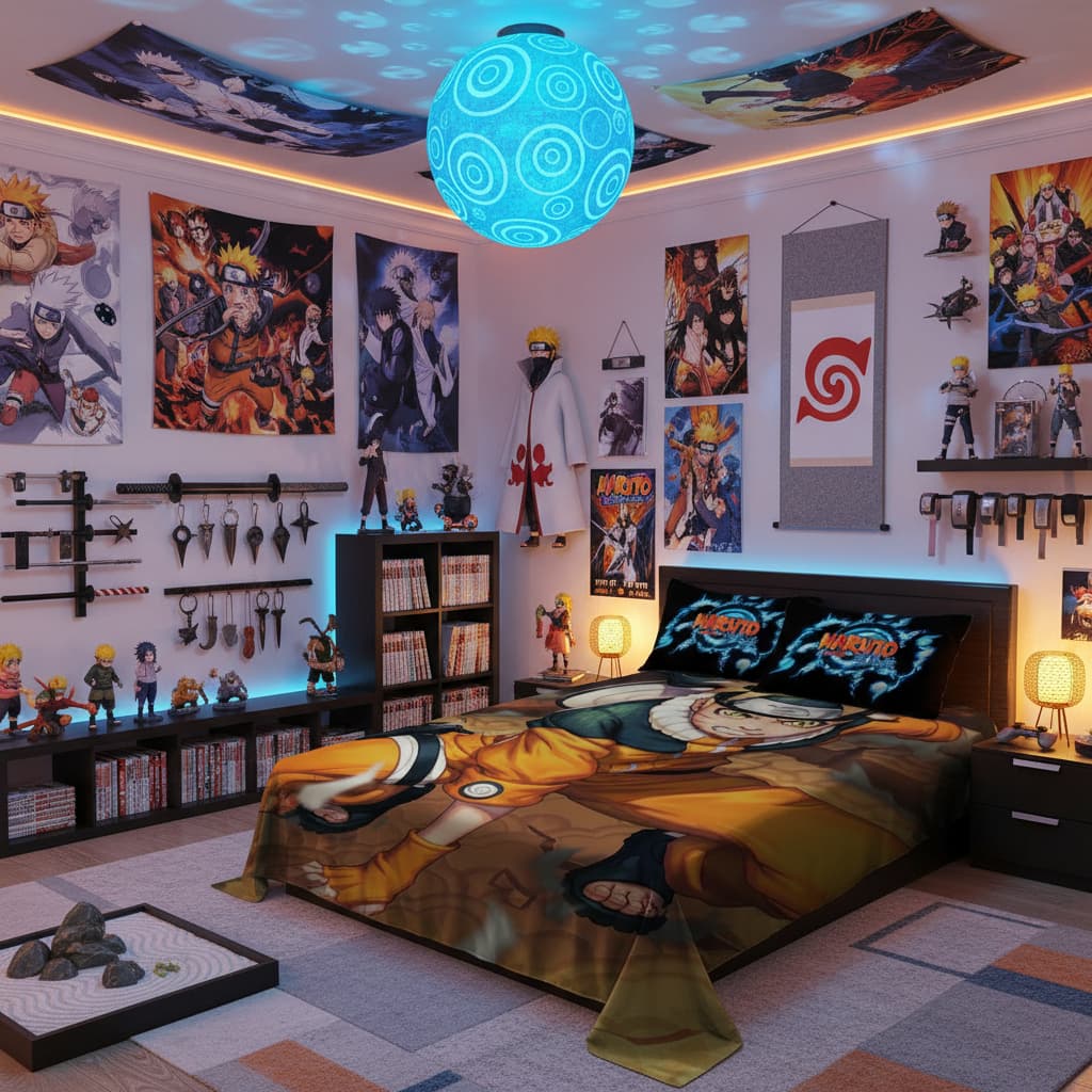 Kit Lençol Casal s/elástico + fronha Naruto LCC 38