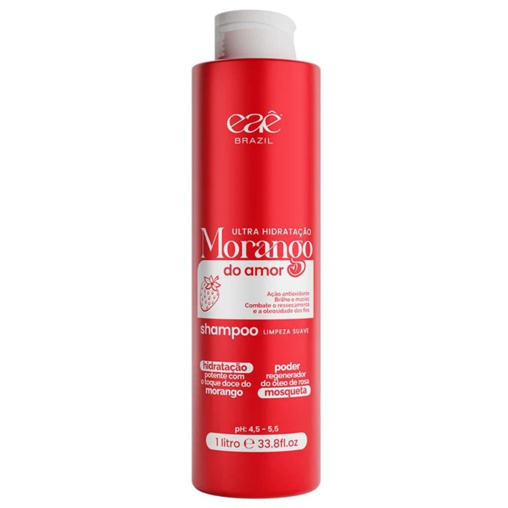 Shampoo Ultra Hidratante Morango Do Amor Eaê Brazil Anti Ressecamento e Oleosidade 1 L