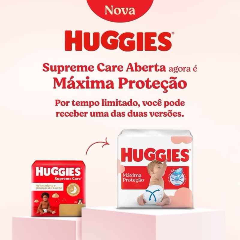 5 Pacotes da Fralda Huggies Supreme Care escolha o Tamanho P|M|G|XG
