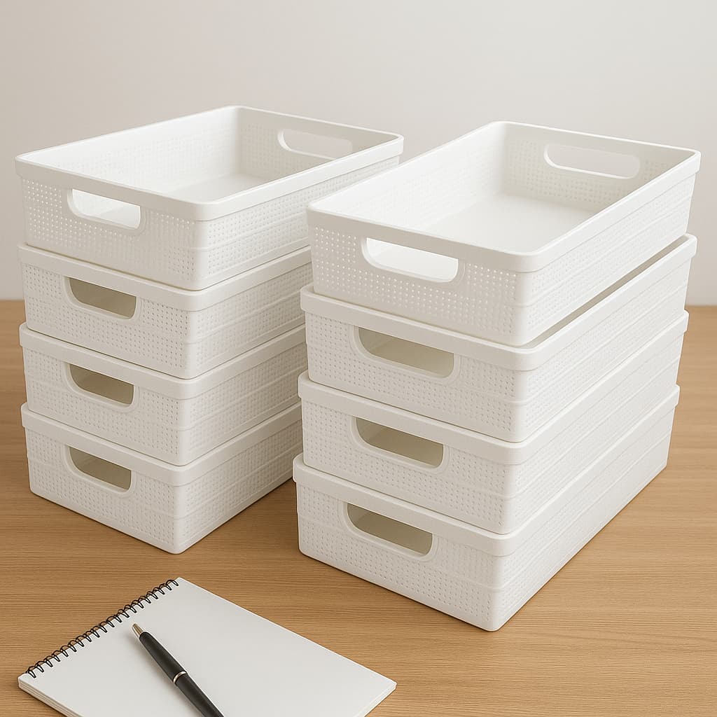 Kit 8 Cesto Organizador 5,2 Litros em Plástico Para Organização Casa Banheiro Cozinha Jaguar