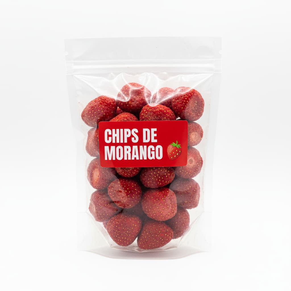 Chips de Morango Liofilizado | Snack 100% Natural e Saudável | Morango Desidratado Crocante | Sem Adição de Açúcar