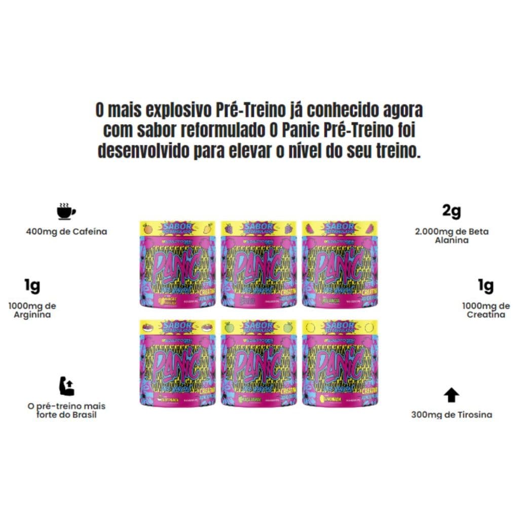 Pré-Treino Panic Adaptogen Science – Sabor Reformulado – Suplemento Energético para Treino