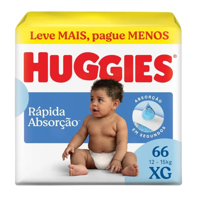 Fraldas Huggies Tripla Proteção XG 66 Unidades