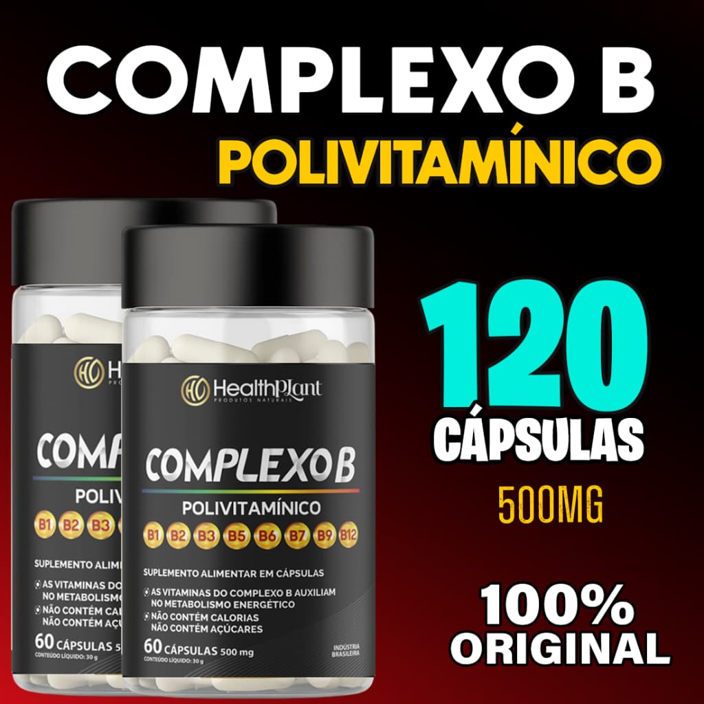 Complexo B Suplemento Polivitamínico Vitaminas 100% Original 60 Capsulas 500mg