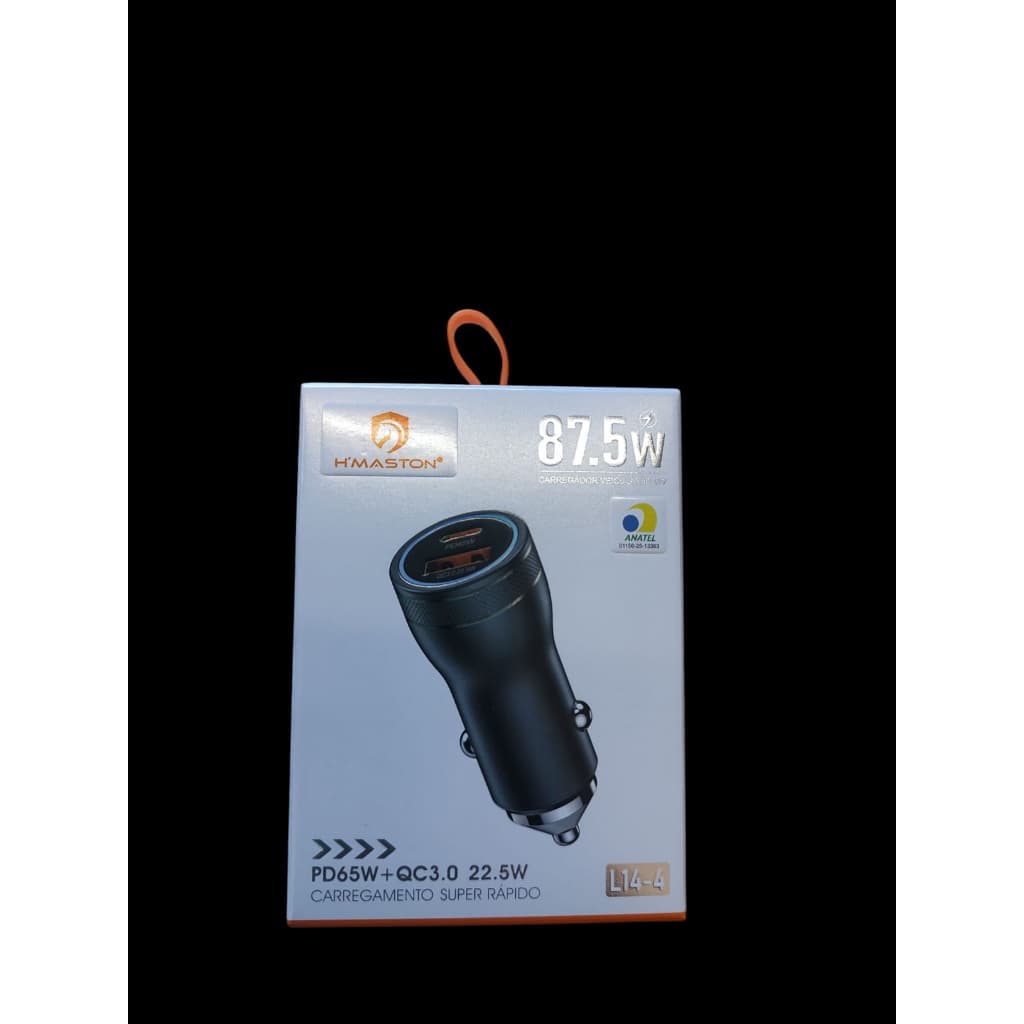 Carregador Veicular Turbo Tipo-c + Usb 87,5w Hmaston L14-4 Cor Preto