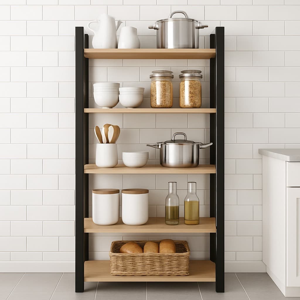 Estante Multiuso Industrial com 5 Prateleiras p/ Organização de Cozinha -  Estilo Vintage