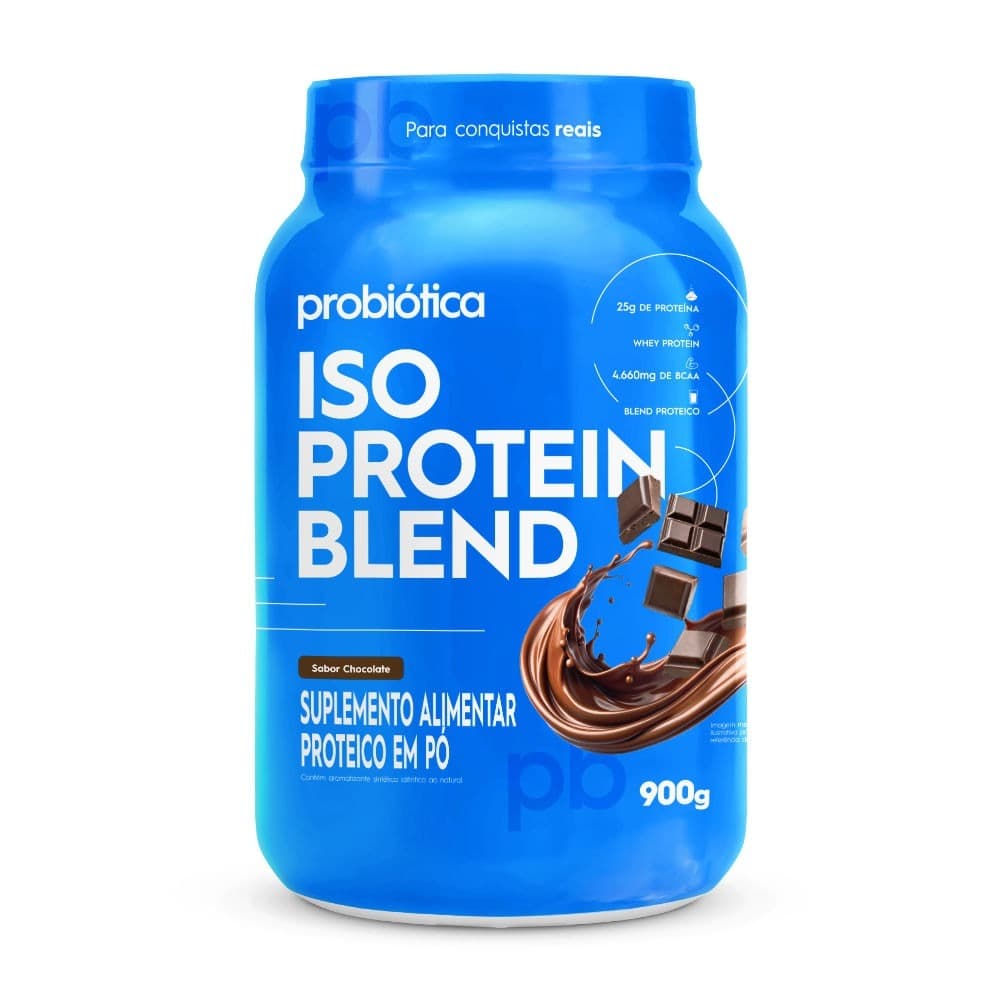 Iso Protein Blend Whey Probiótica Pote 900g Chocolate